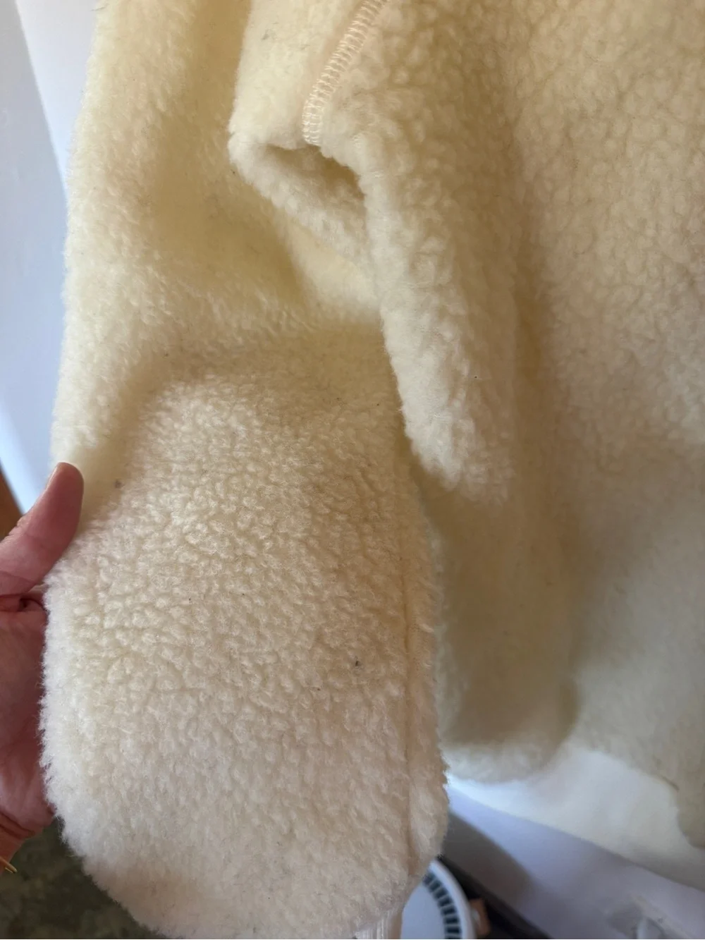 Cream Sherpa Zip-Up Hoodie